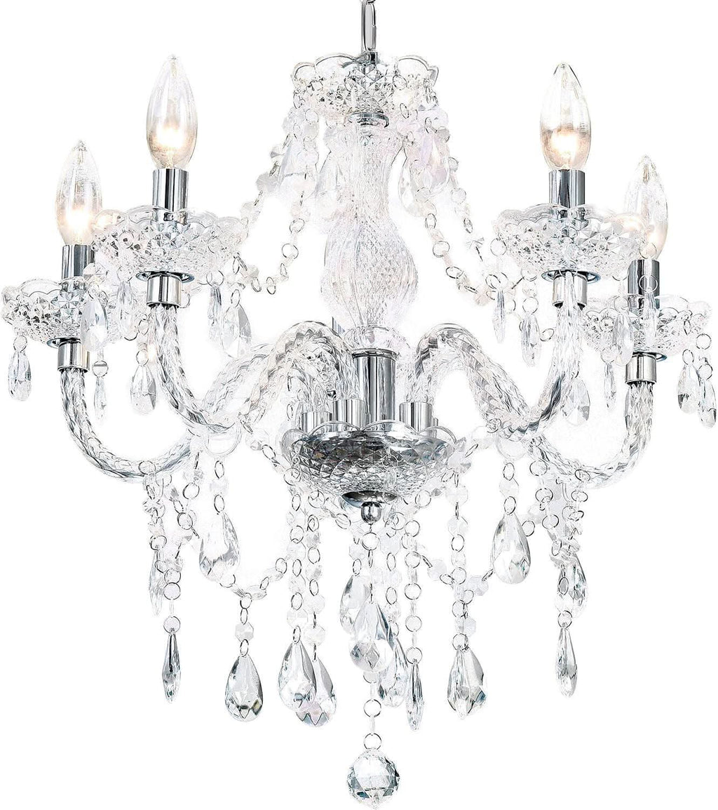 Prism Crystal Chandelier — 5-Light Beaded Pendant Light