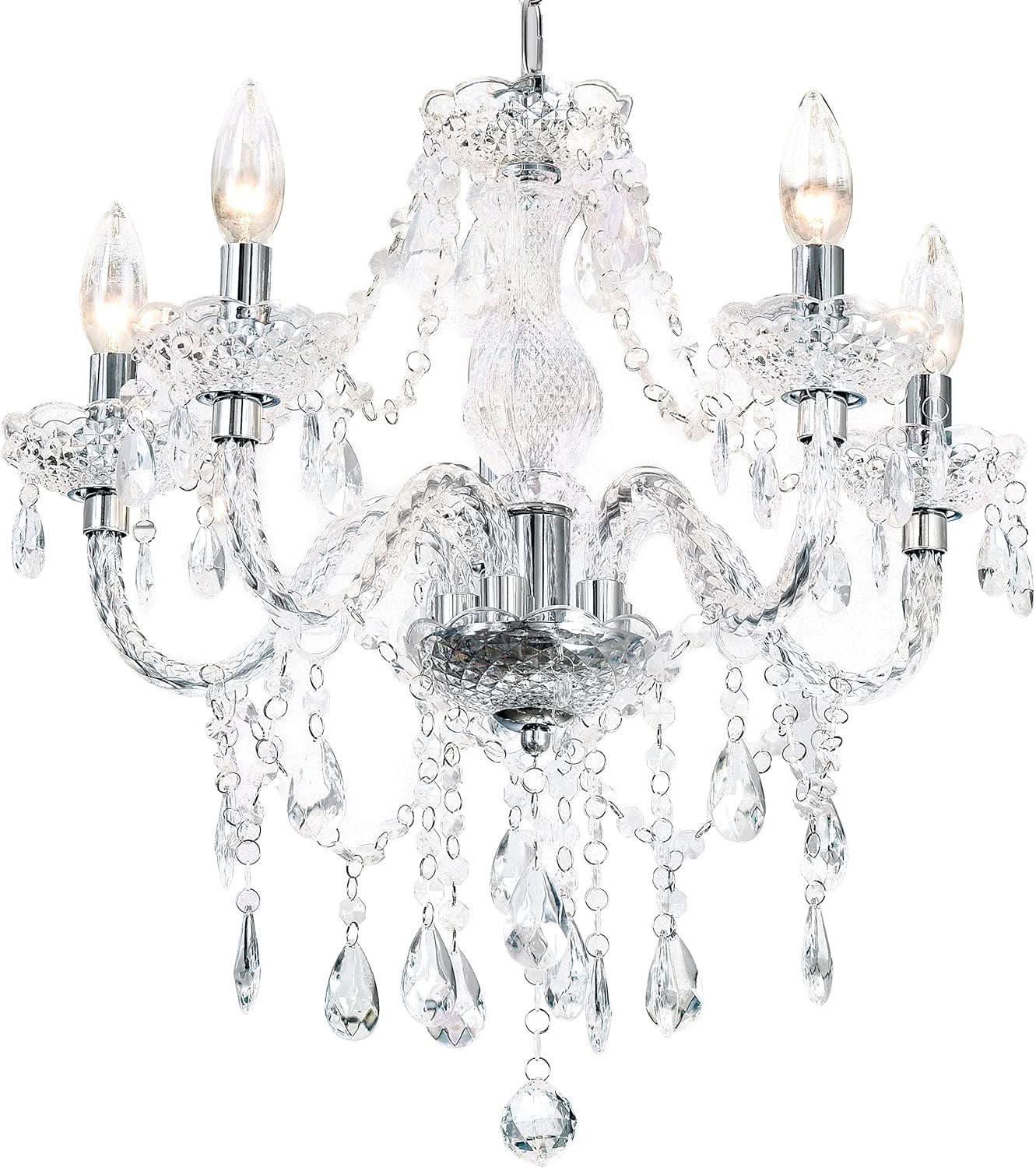 Prism Crystal Chandelier — 5-Light Beaded Pendant Light