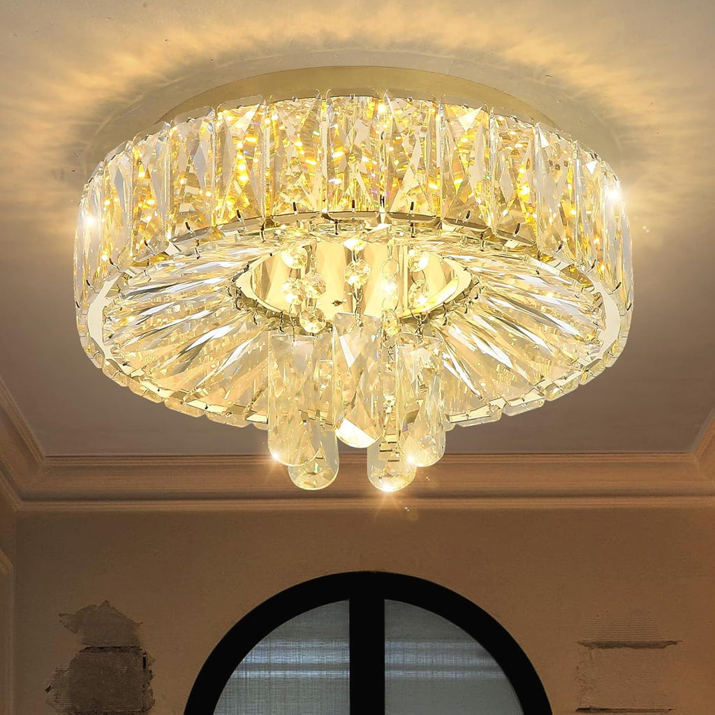 Mini Crystal Chandelier 11.8In Diameter Dimmable Light-4