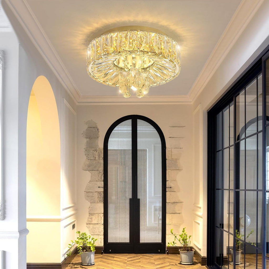 Mini Crystal Chandelier 11.8In Diameter Dimmable Light-3