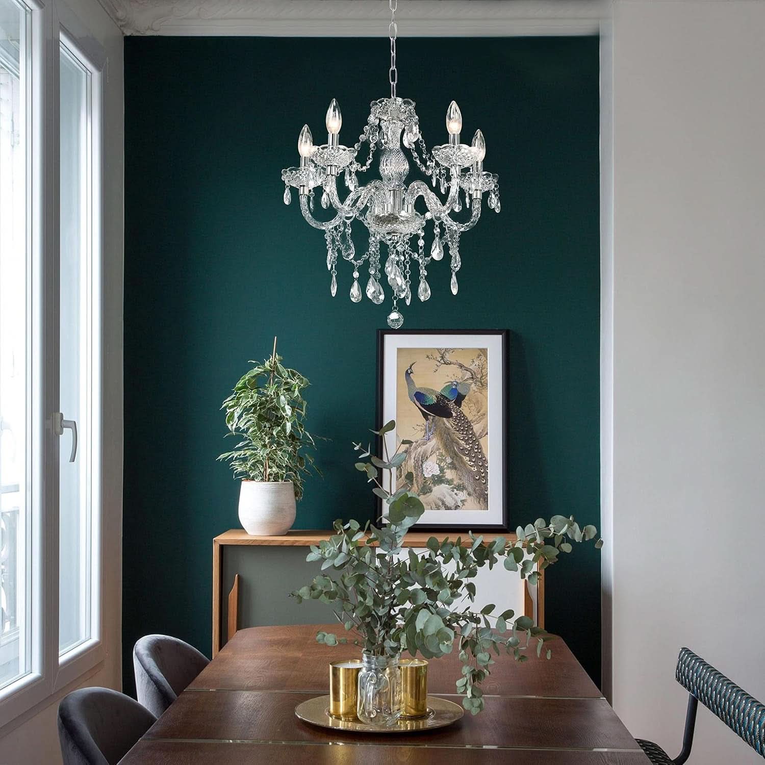 Prism Crystal Chandelier — 5-Light Beaded Pendant Light