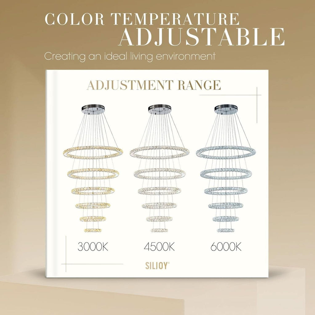 Modern Six Ring Crystal Chandelier Lighting