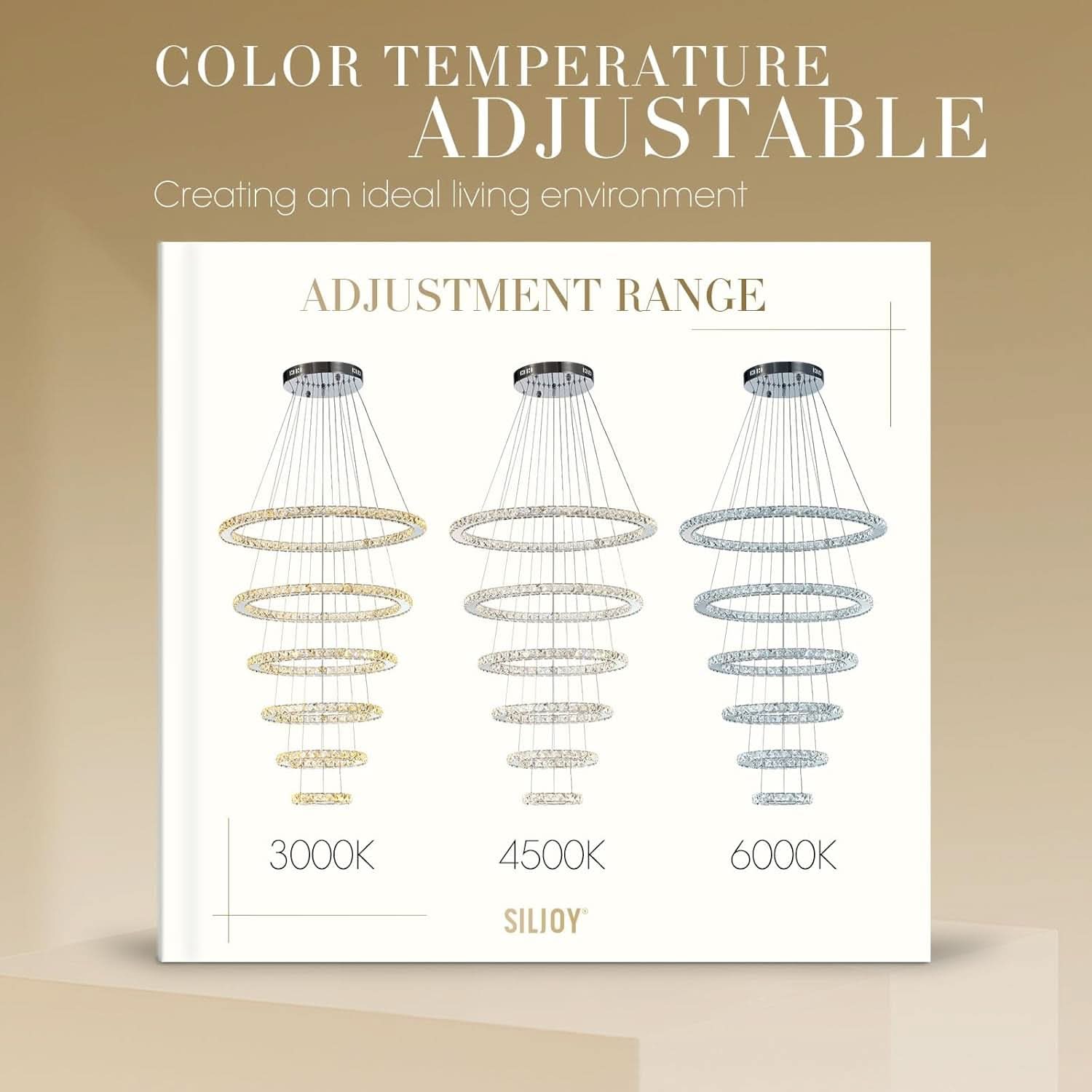 Modern Six Ring Crystal Chandelier Lighting