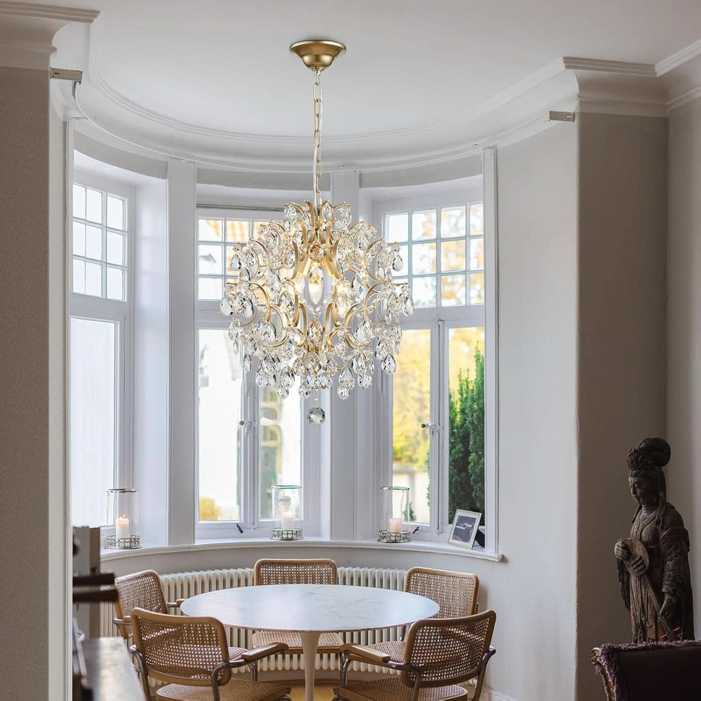 Gold Crystal Raindrop Chandelier