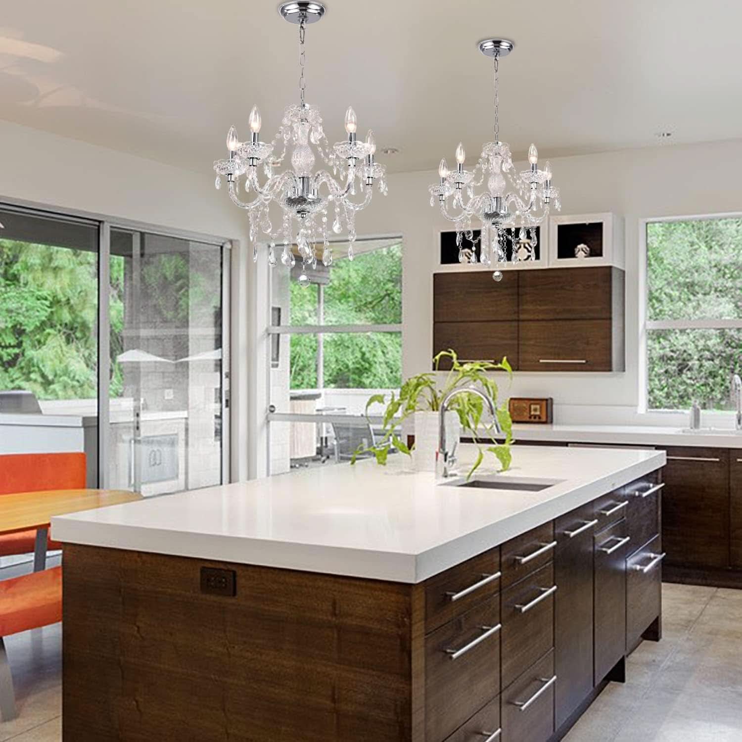 Prism Crystal Chandelier — 5-Light Beaded Pendant Light