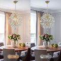 Gold Crystal Raindrop Chandelier