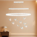 32 Inch Crystal Butterfly Chandelier Adjustable Light-0