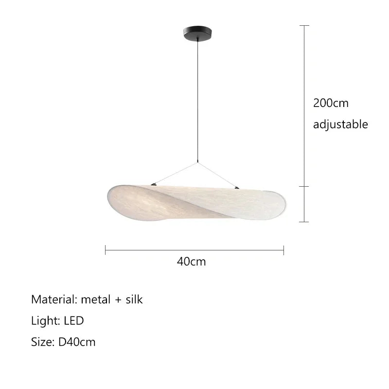 Silk Fabric Tense LED Ceiling Chandelier