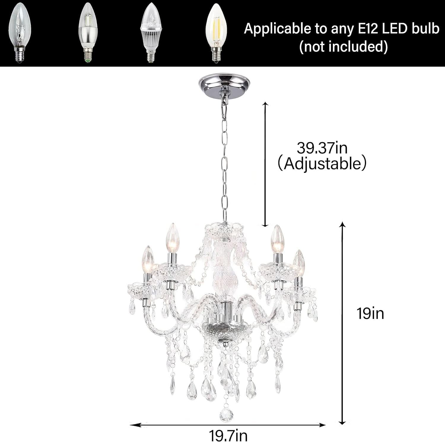 Prism Crystal Chandelier — 5-Light Beaded Pendant Light