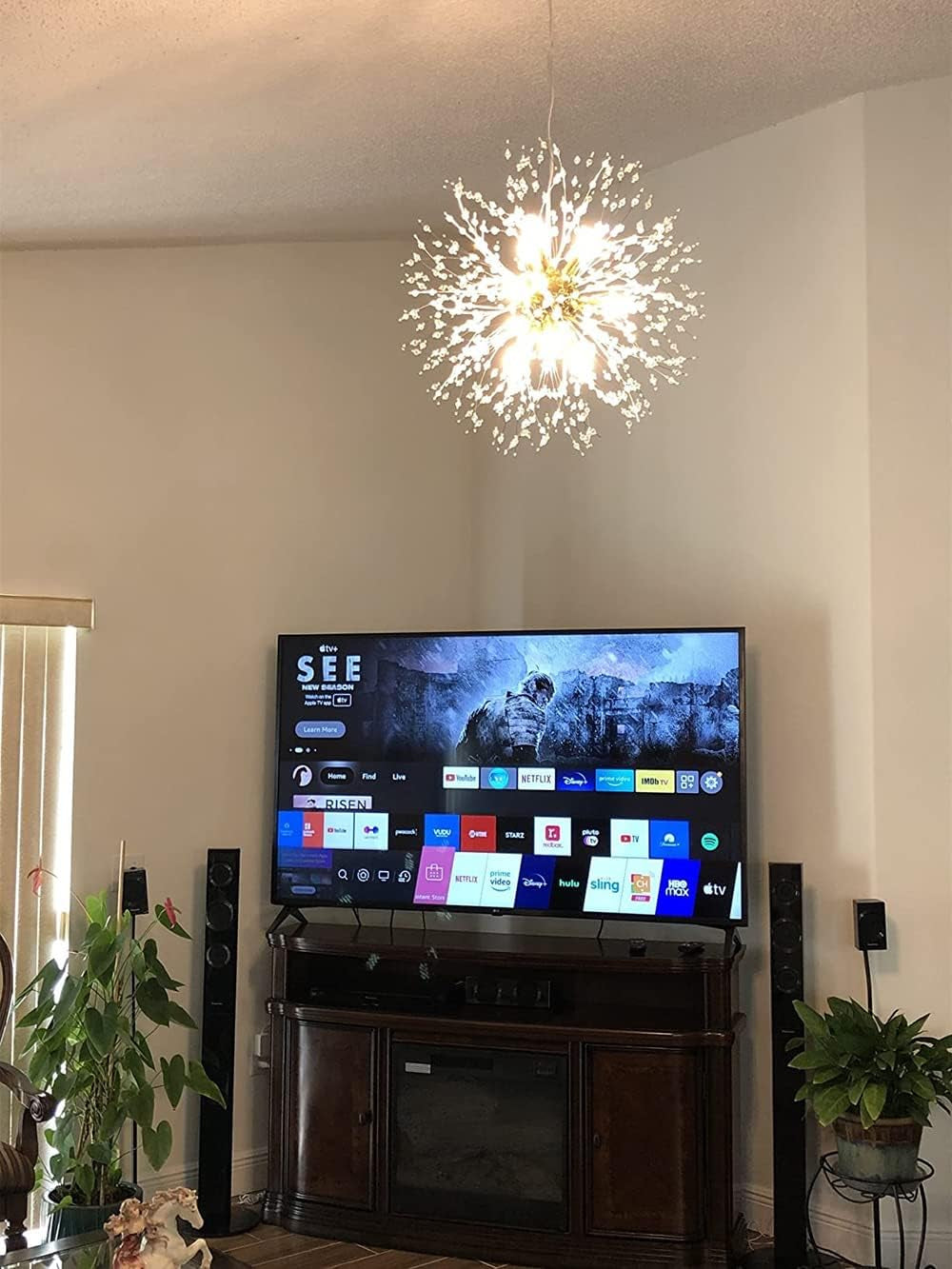 Gold Nine Light Crystal Chandelier Lighting