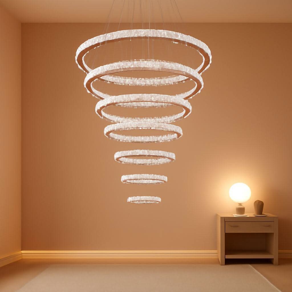 Modern Six Ring Crystal Chandelier Lighting