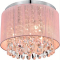 Crystal Chandelier With Flush Mount Ceiling Light