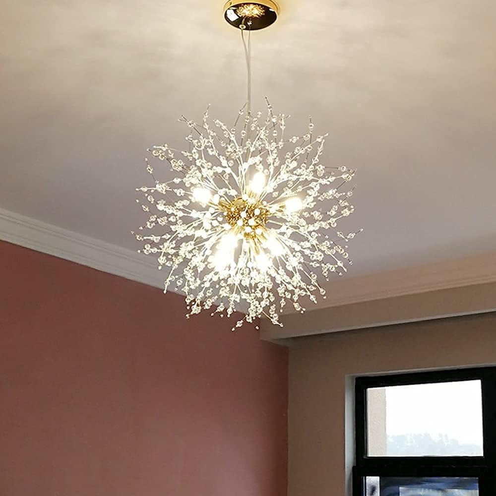 Gold Nine Light Crystal Chandelier Lighting